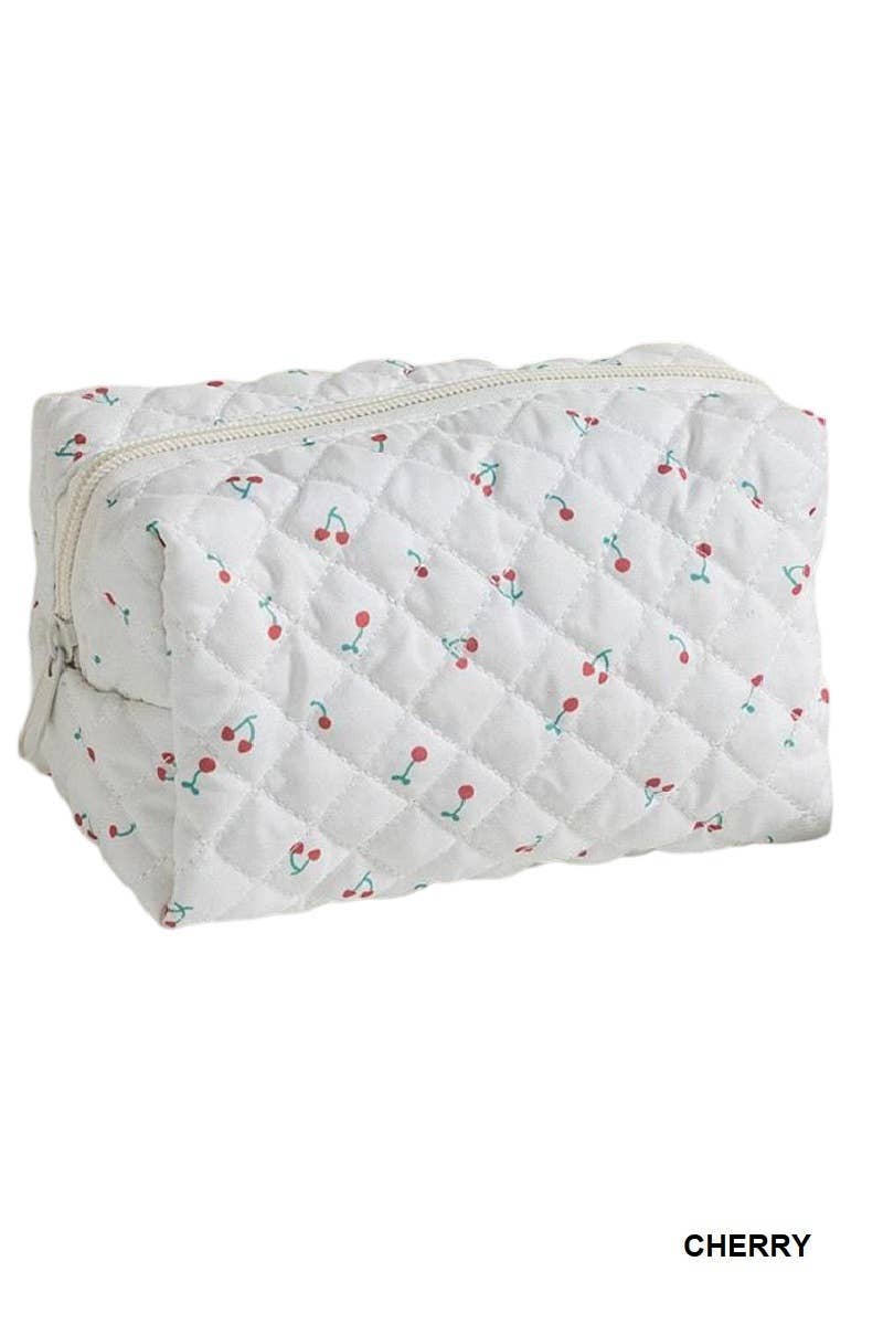 Ditsy Quilted Floral Cosmetic Pouch Bag