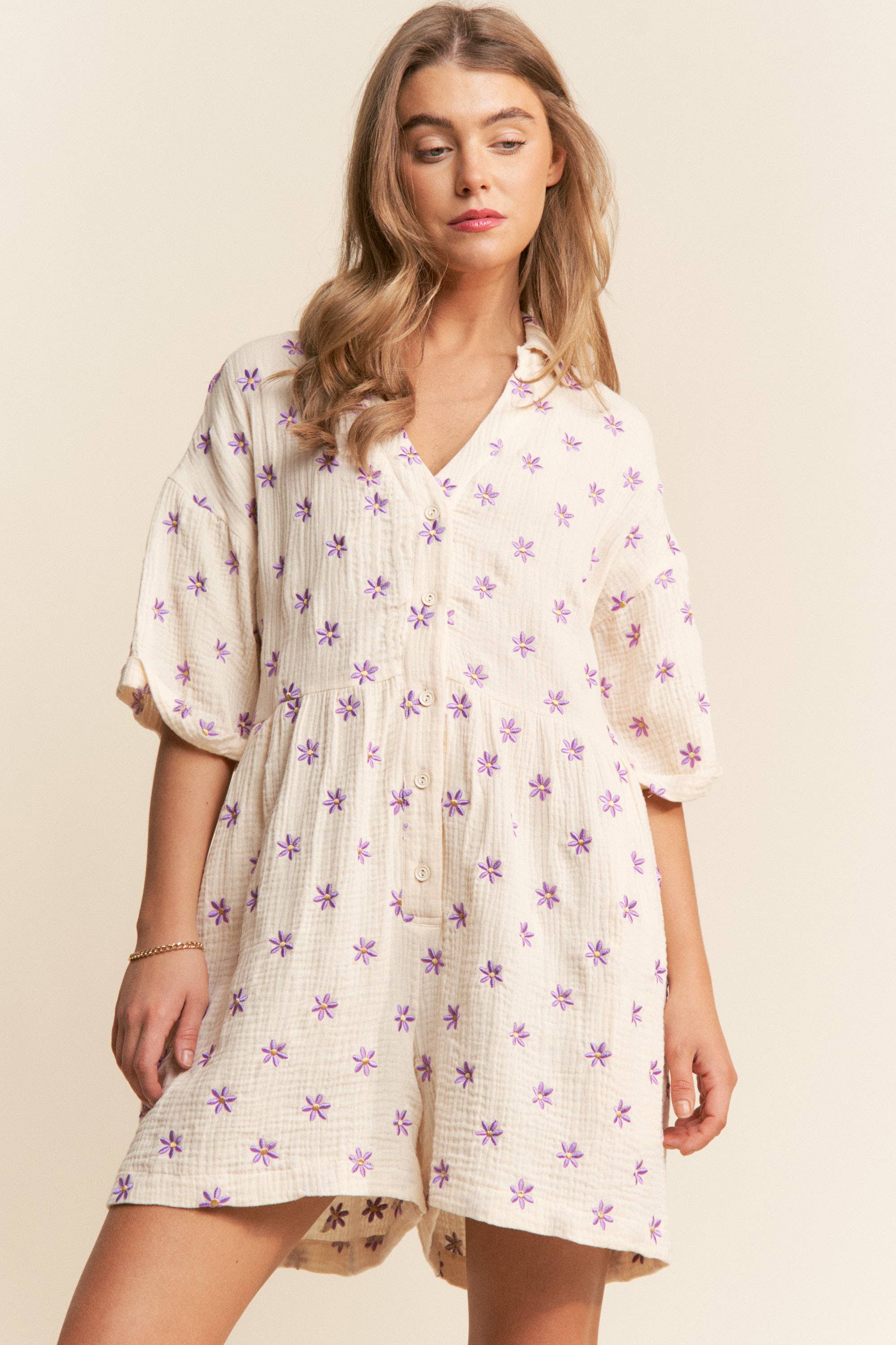 Flower Fields Gauze Romper