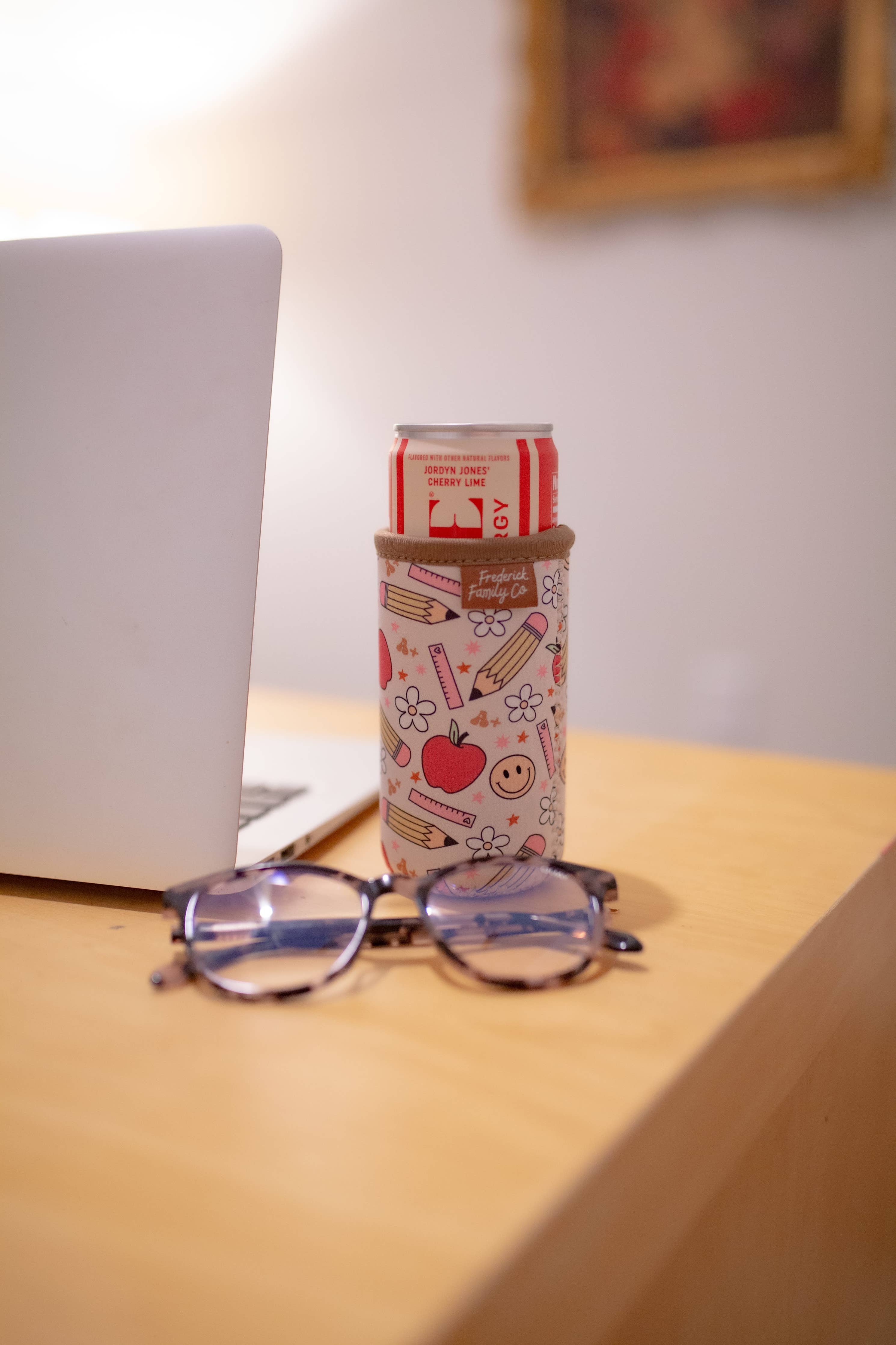 Slim Can Drink Sleeves- Reusable Neoprene Coolers with Aesthetic Patterns, 12oz Skinny Can Holder for Seltzer Energy Drinks