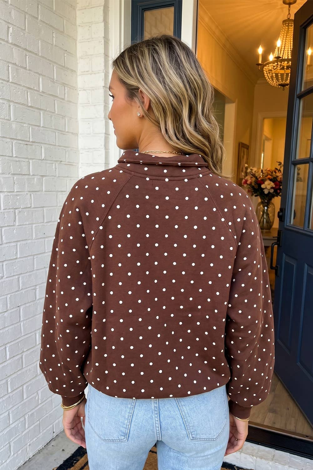 LAS Chocolate Chip Polka Dot Pullover Sweatshirt (S-XL)