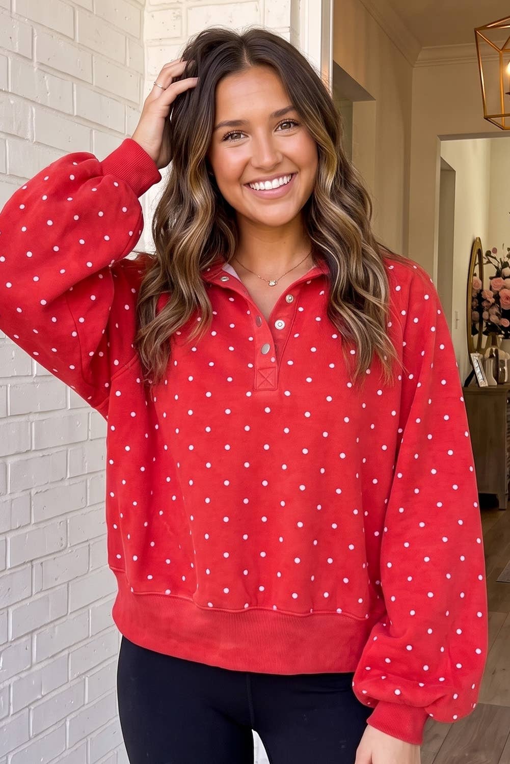 LAS Chocolate Chip Polka Dot Pullover Sweatshirt (S-XL)
