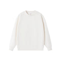 Solid color round neck pullover hoodie