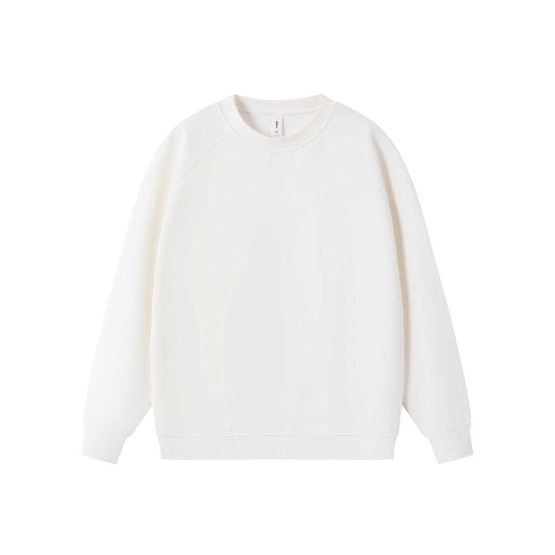 Solid color round neck pullover hoodie