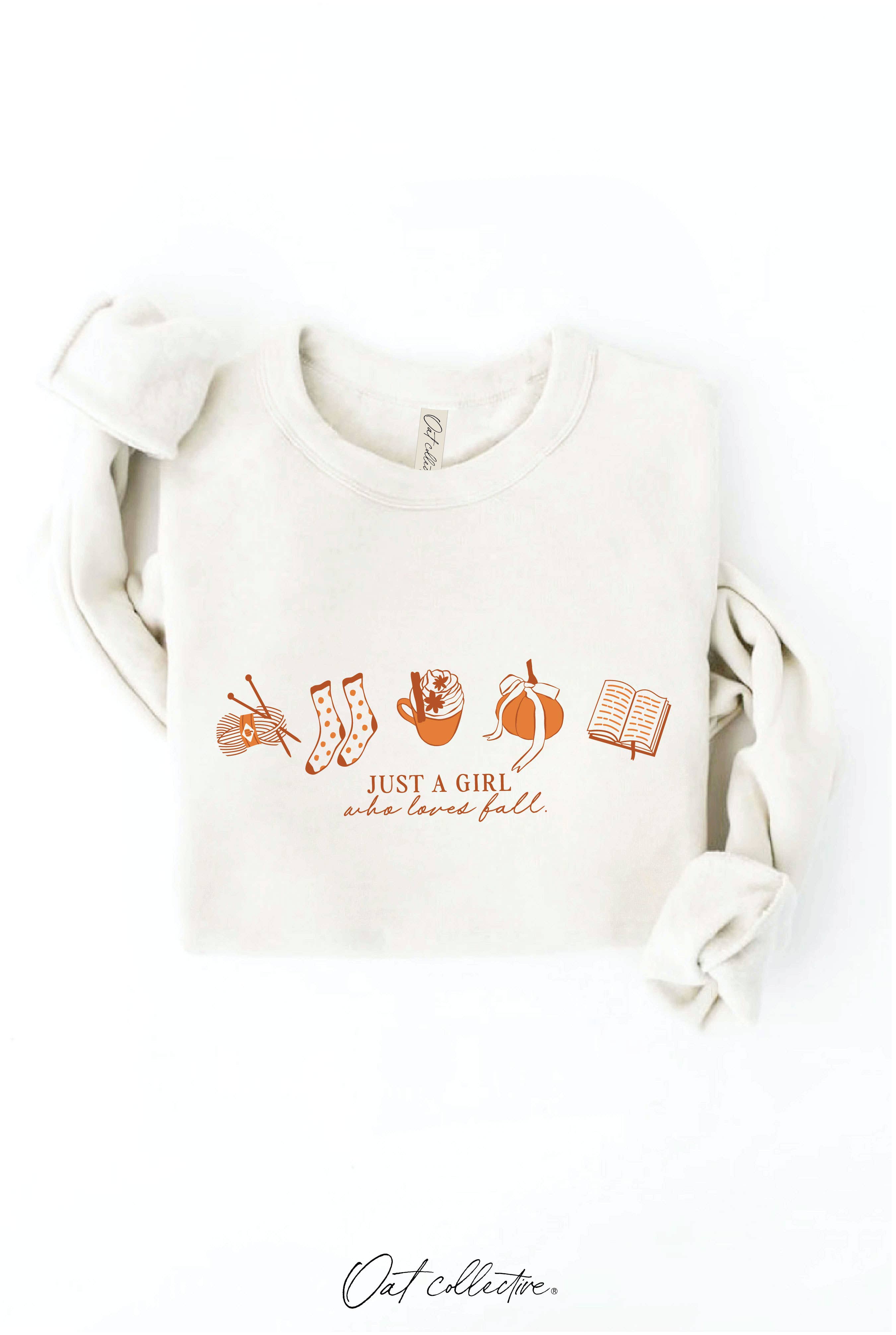 JUST A GIRL WHO LOVES FALL Graphic Sweatshirt