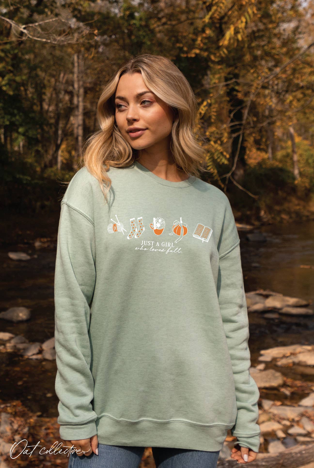 JUST A GIRL WHO LOVES FALL Graphic Sweatshirt