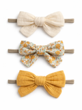 3-Pack Nylon Bows, Hazel