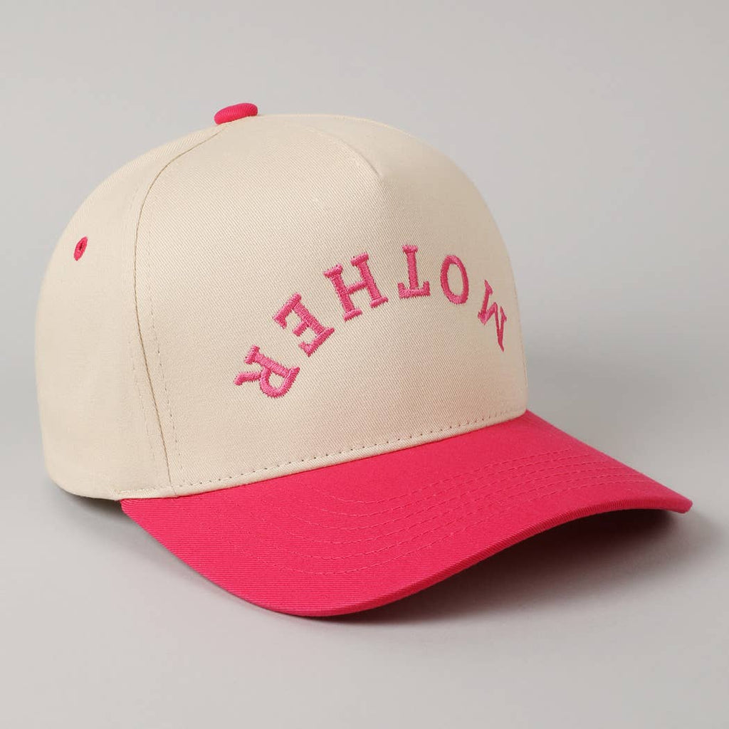 MOTHER Upside Down Lettering Embroidery Cap