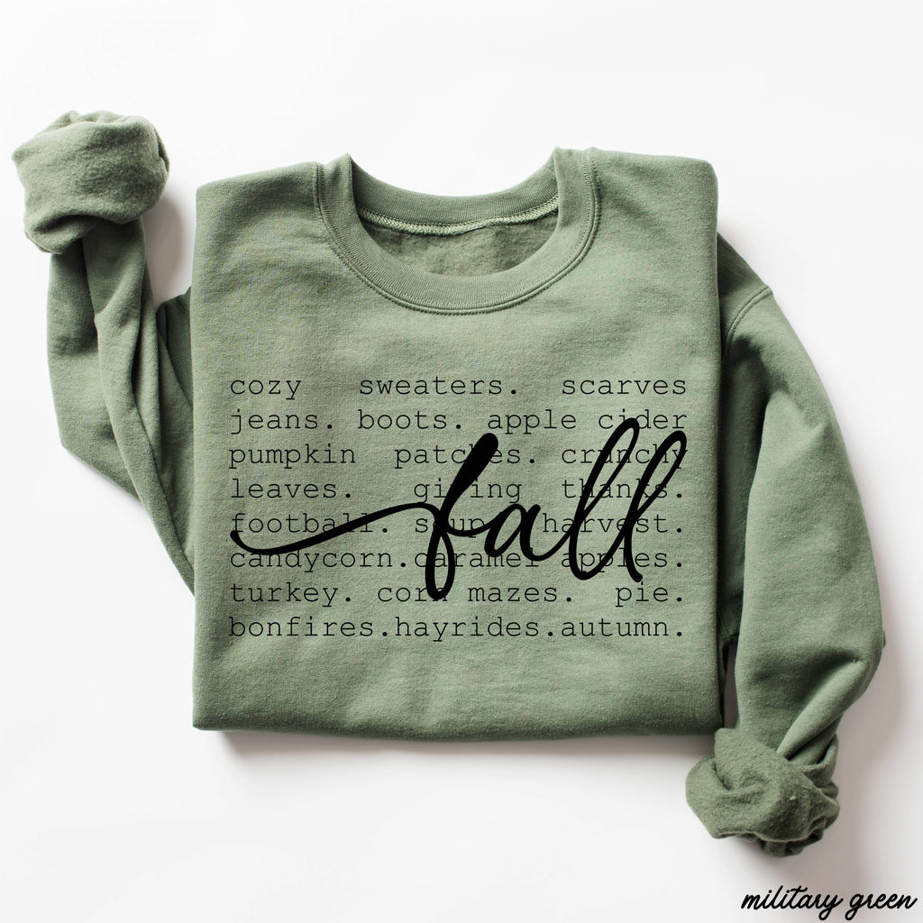 Fall Words Sweatshirt *5 Colors (S-3X)