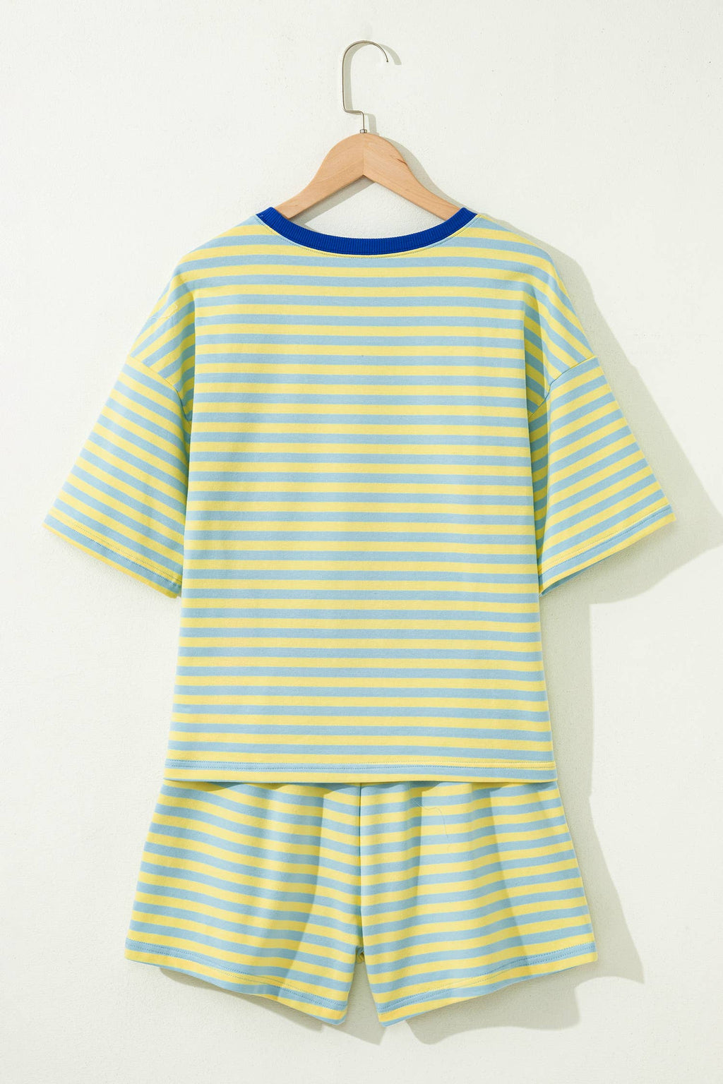LAS Stripe Contrast Trim Boxy Terry Short Set (S-XL)
