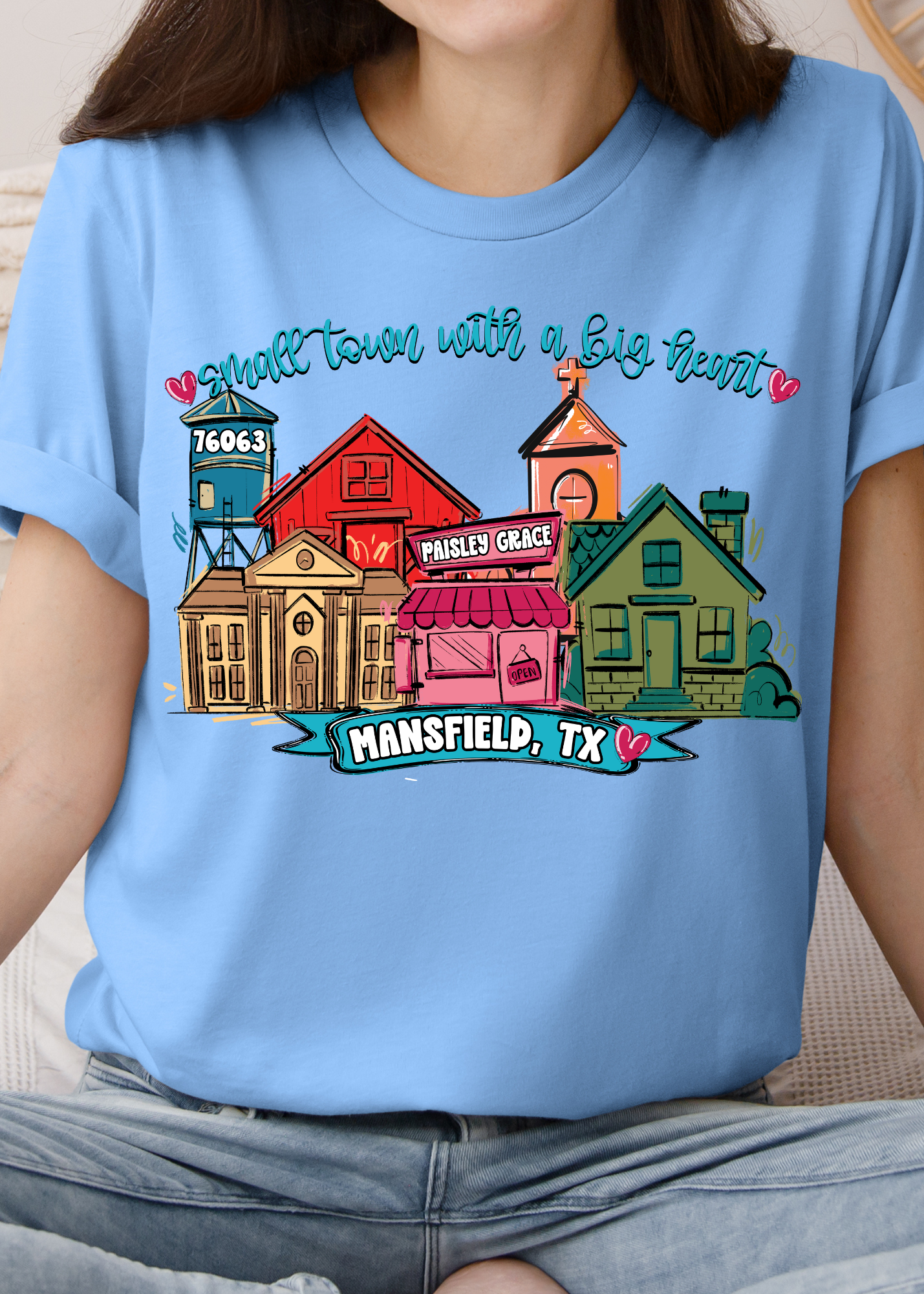 Small Town, Big Heart Custom T-shirts