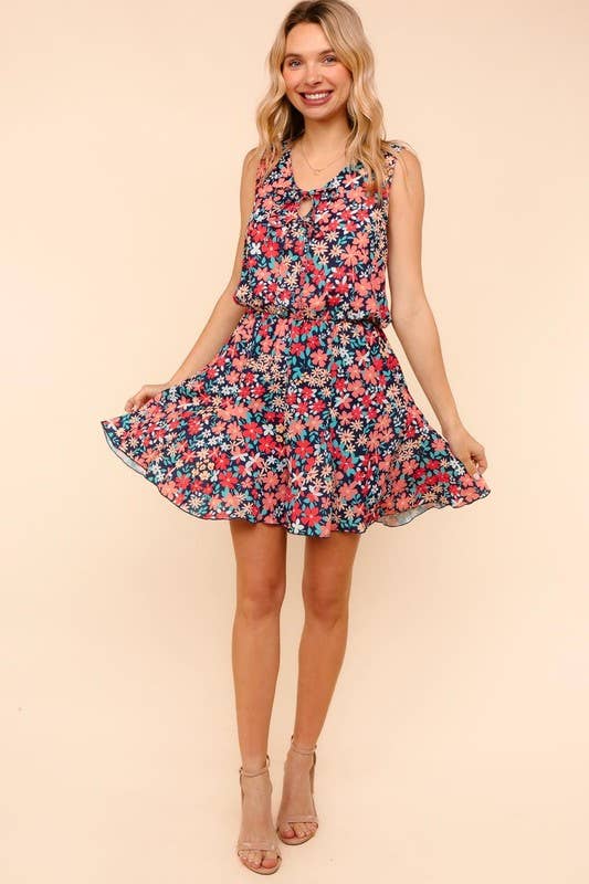 Plus Romper W/ Elastic Waist and Lare Hem Shorts