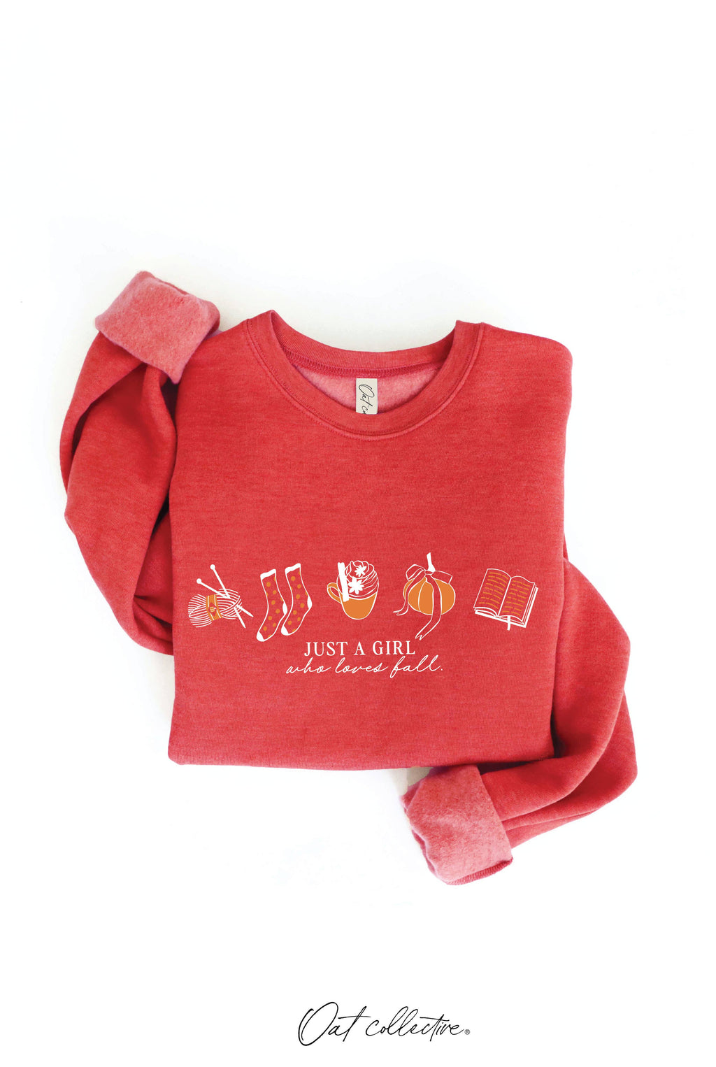 JUST A GIRL WHO LOVES FALL Graphic Sweatshirt