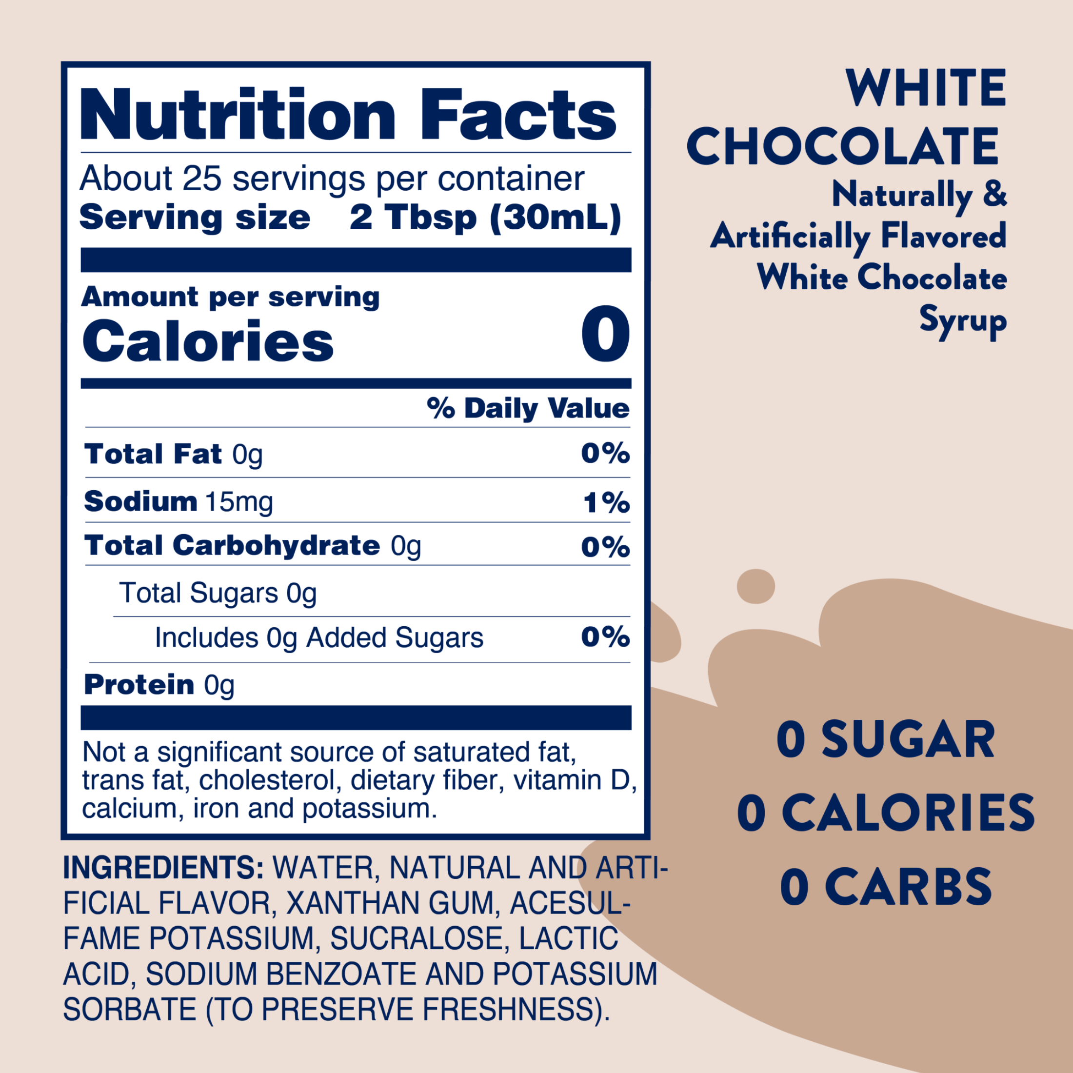 Sugar Free White Chocolate Syrup