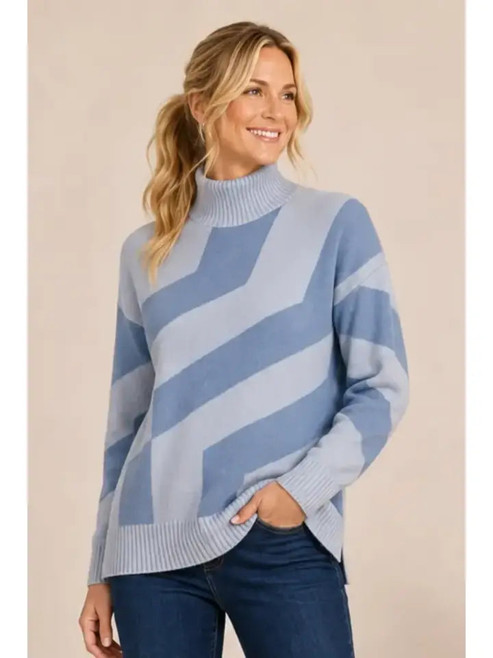 Hi-Lo Mock Neck Tunic Sweater