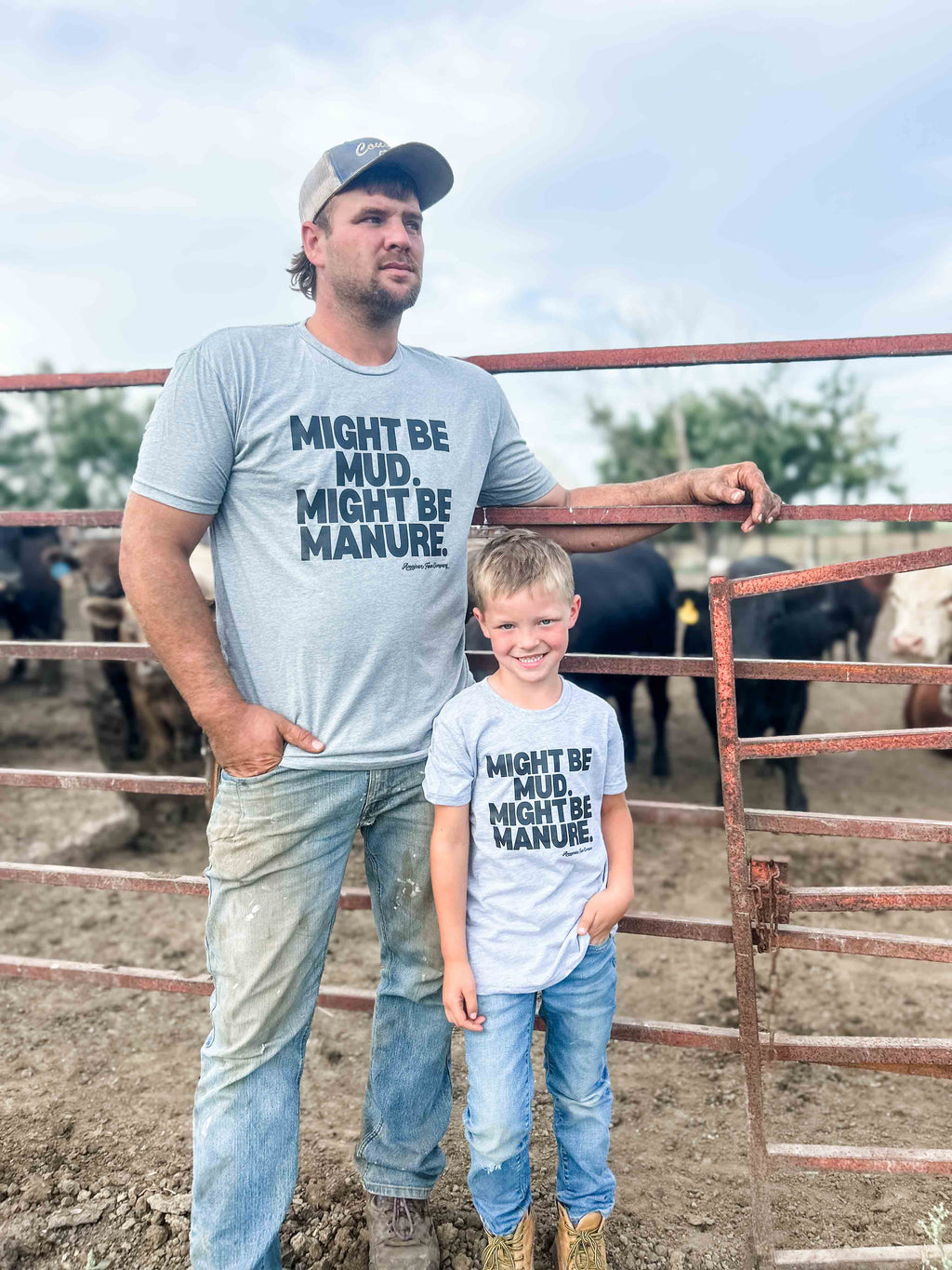 Western Graphic ‘Mud or Manure" Grey Toddler/Youth Tee