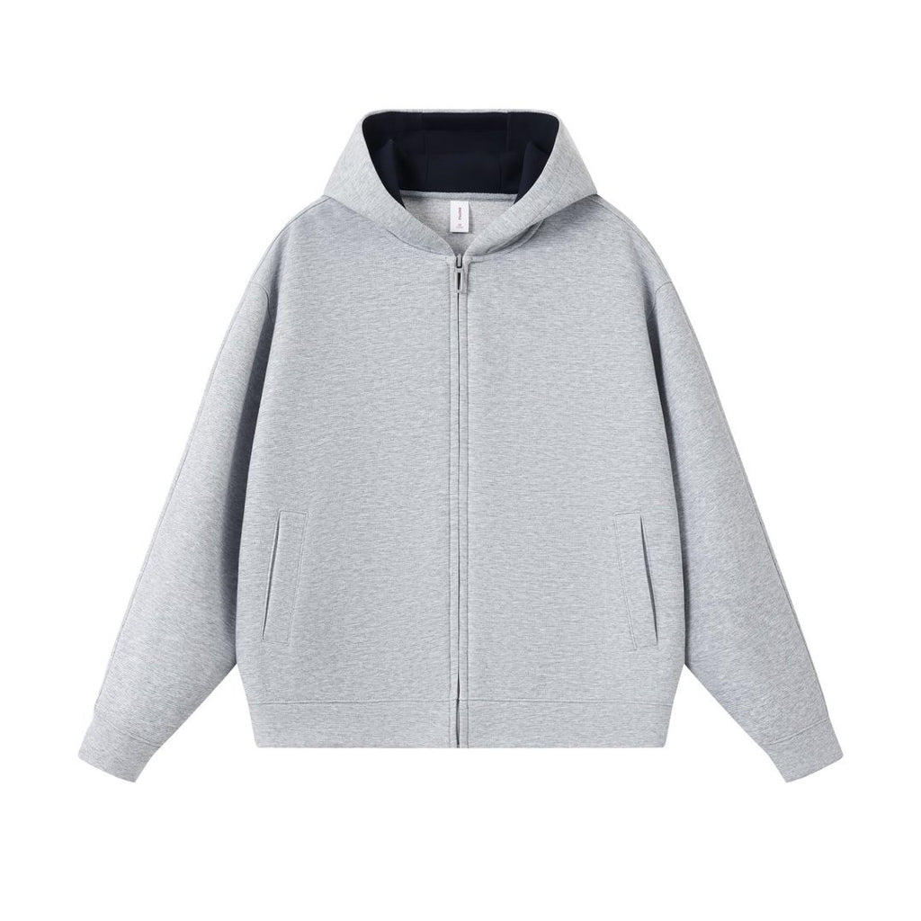 Color blocked zipper cardigan jacket