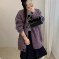 Relaxed Vintage Floral Knit Cardigan Coat for Women Sweater