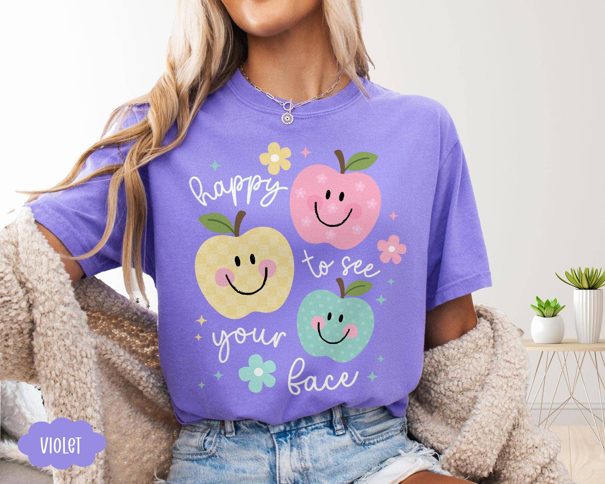 Comfort Colors Teacher Tee, Happy To See Your Face Sweater