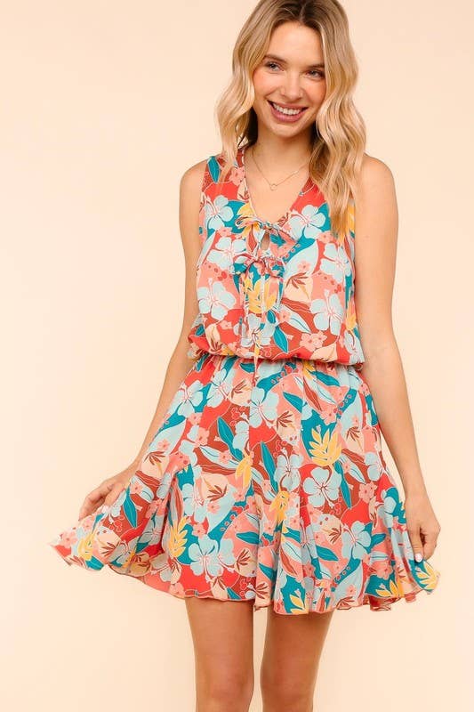 Plus Romper W/ Elastic Waist and Lare Hem Shorts