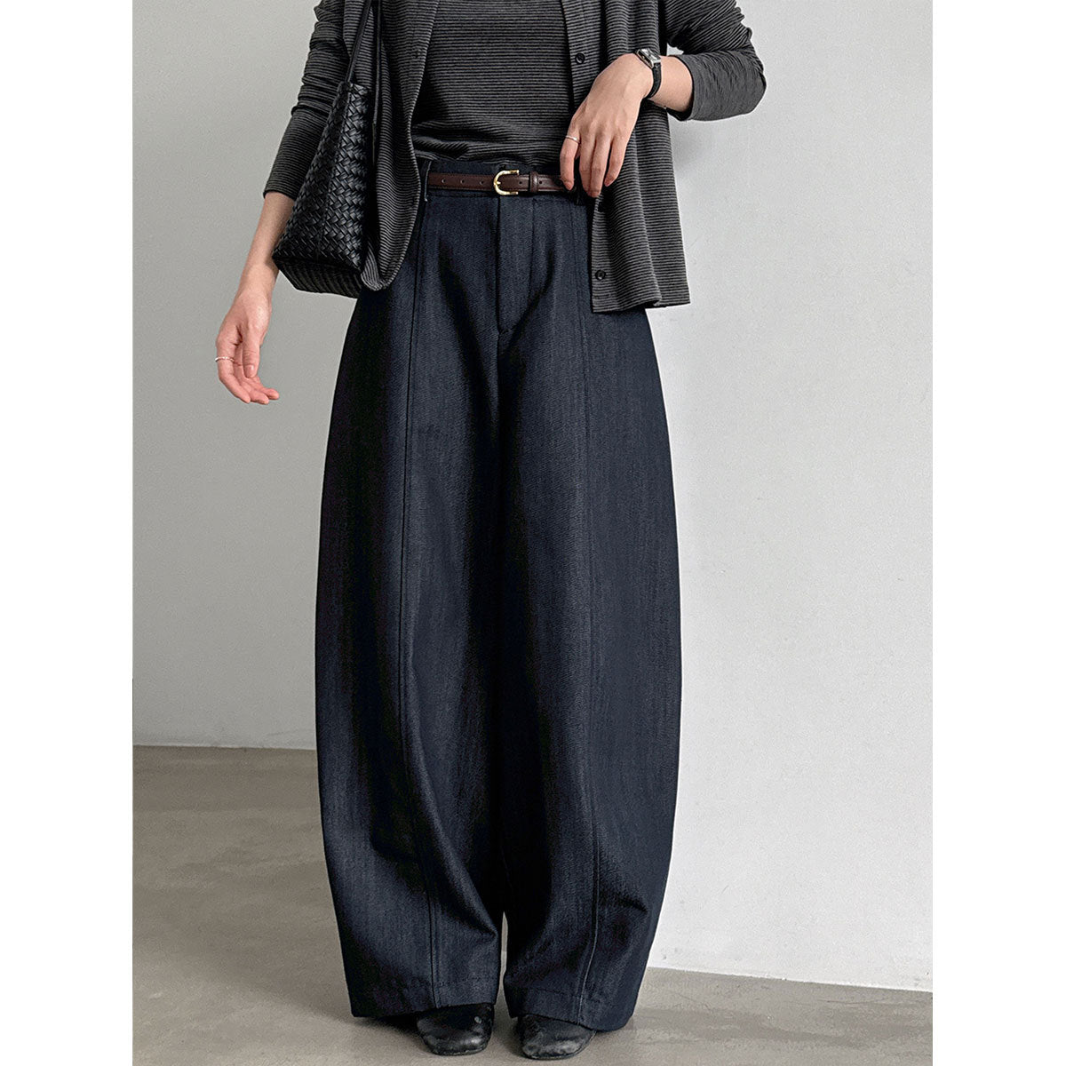Drapey Wide-Leg Pants for Women High-Waisted Slimming Casual Office Trousers