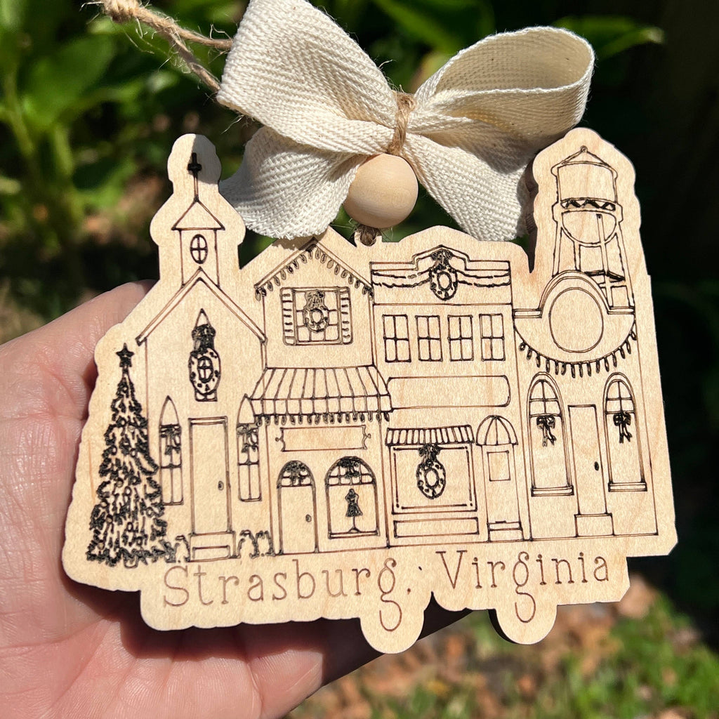 Small Town Street Custom Christmas Ornament Main Street
