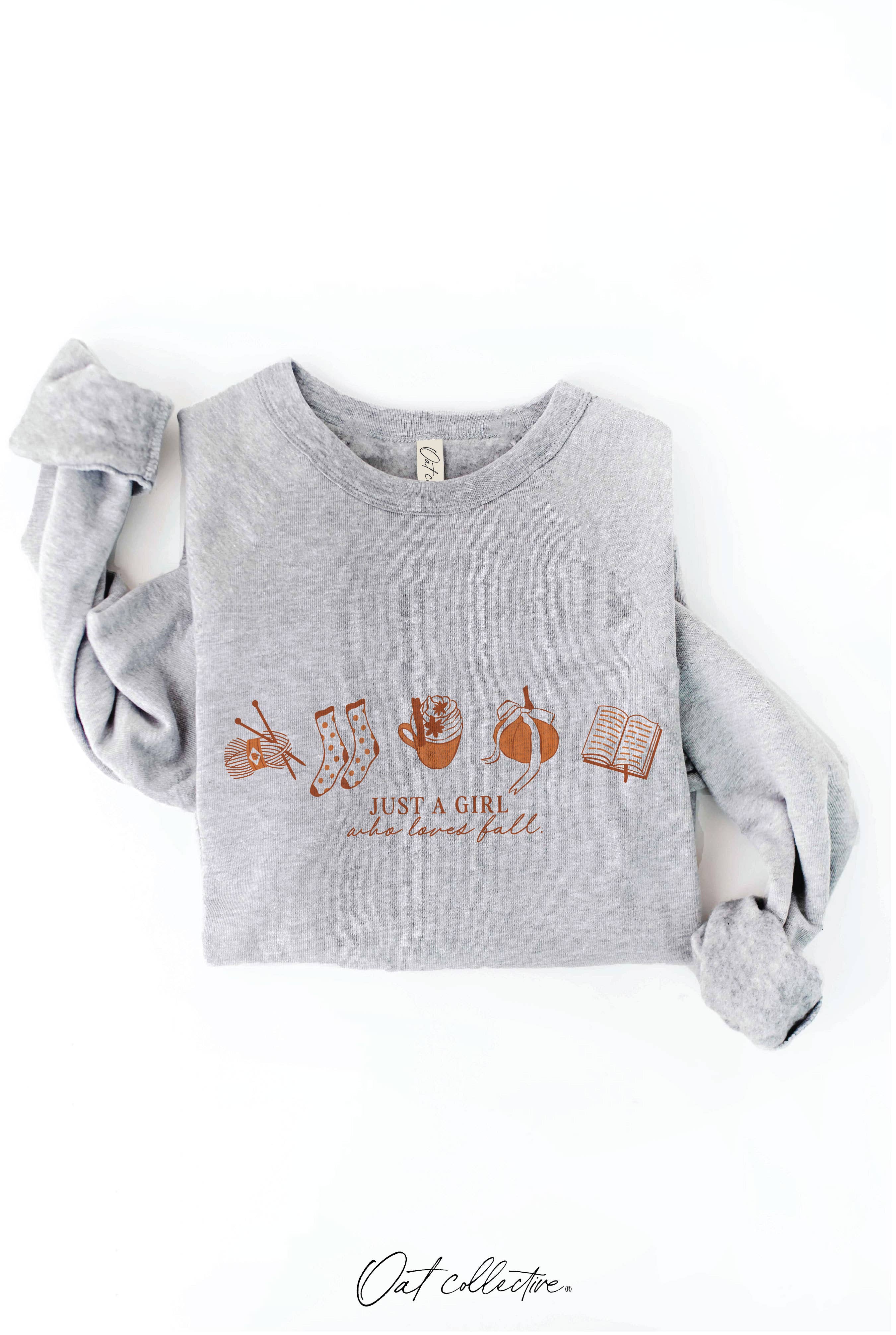 JUST A GIRL WHO LOVES FALL Graphic Sweatshirt