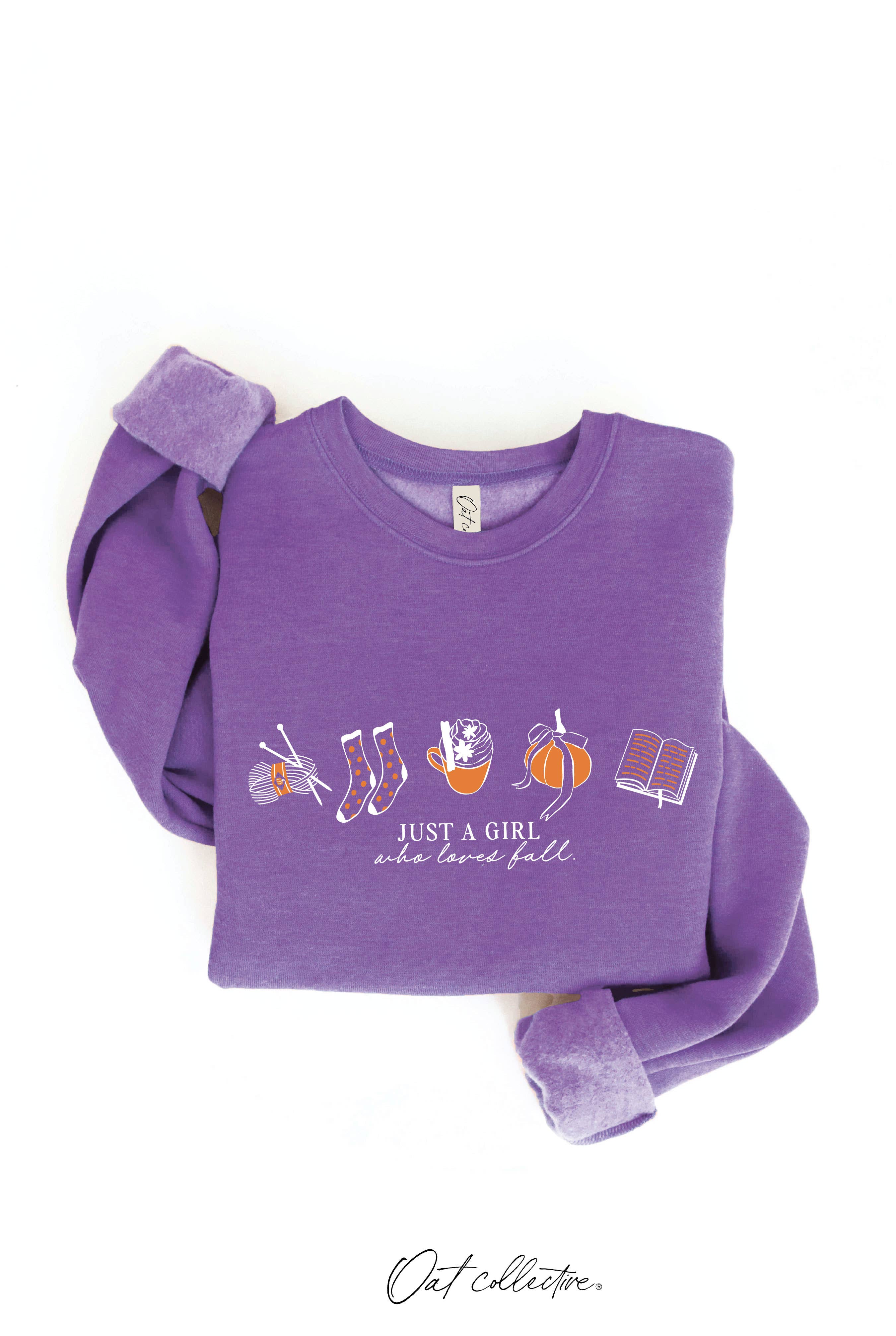 JUST A GIRL WHO LOVES FALL Graphic Sweatshirt