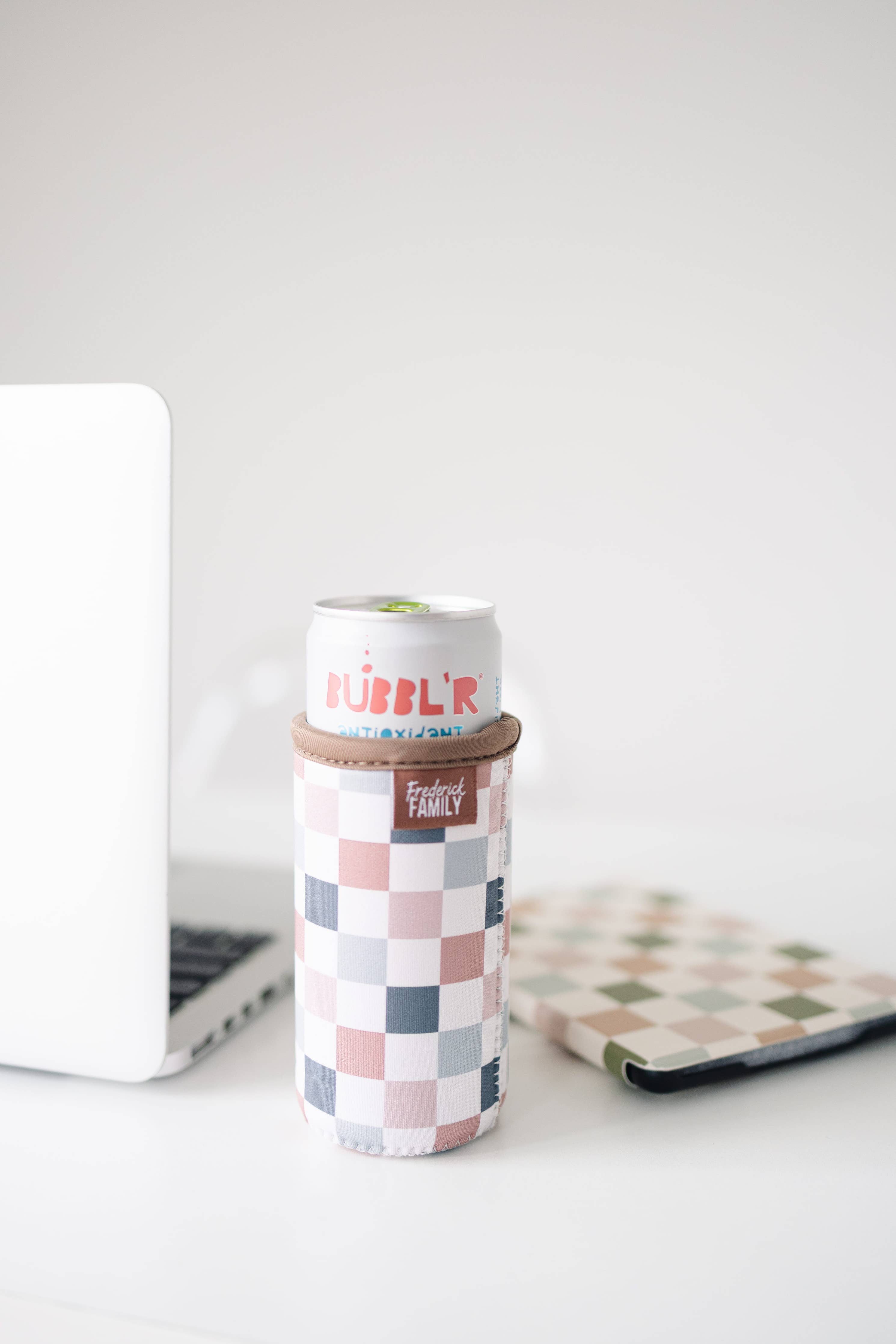 Slim Can Drink Sleeves- Reusable Neoprene Coolers with Aesthetic Patterns, 12oz Skinny Can Holder for Seltzer Energy Drinks