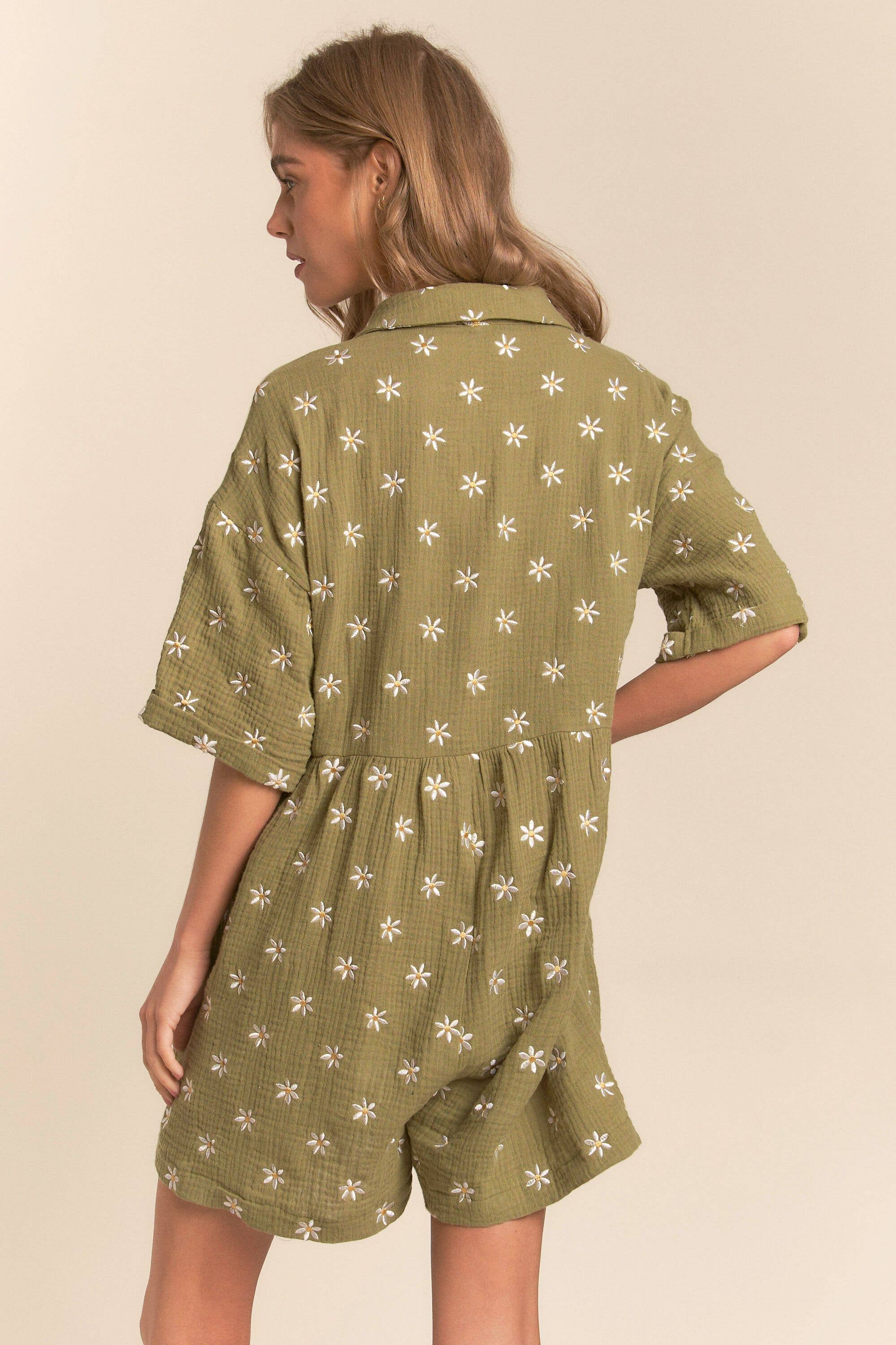 Flower Fields Gauze Romper