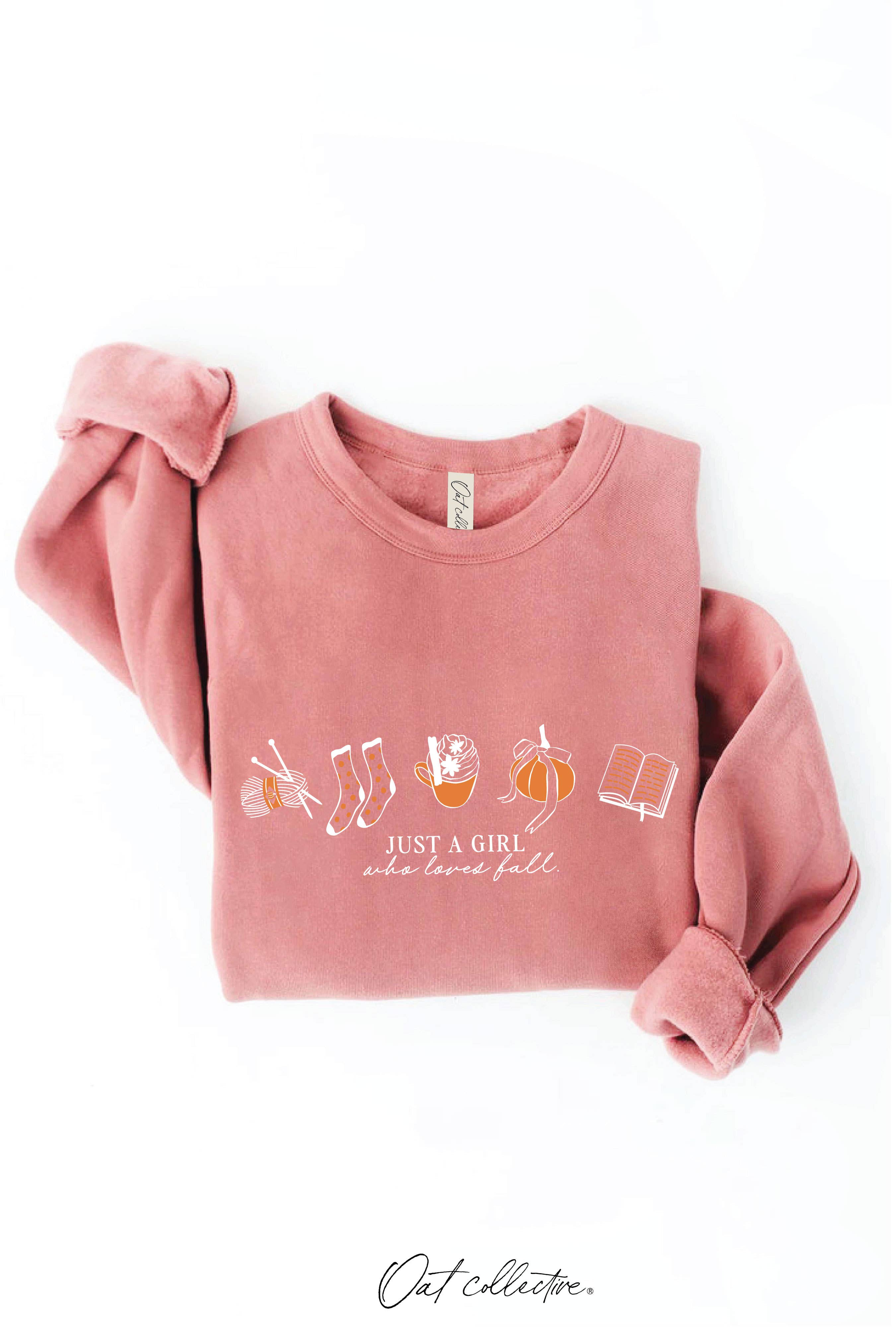 JUST A GIRL WHO LOVES FALL Graphic Sweatshirt