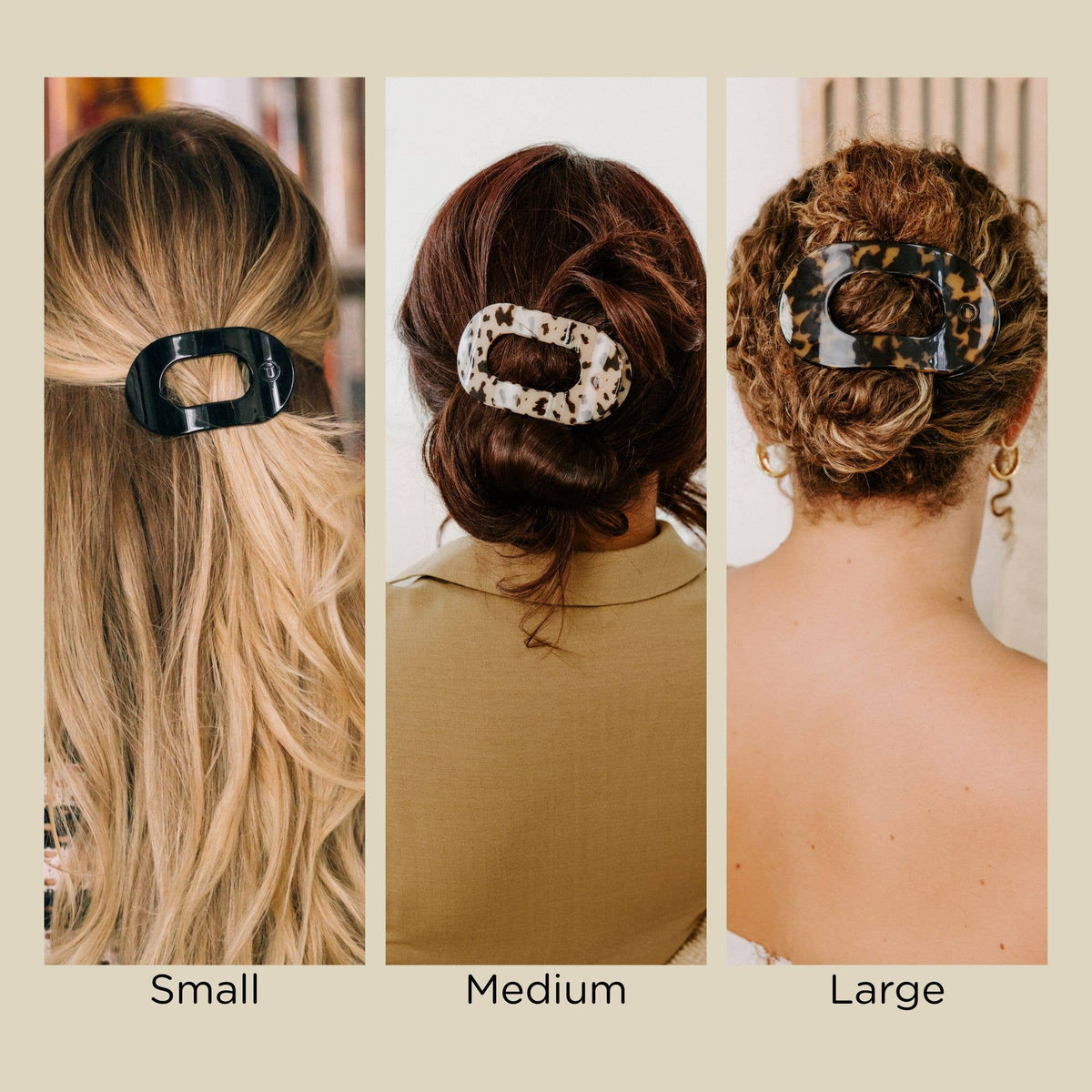 Round Flat Hair Clip | Med. | Jet Black