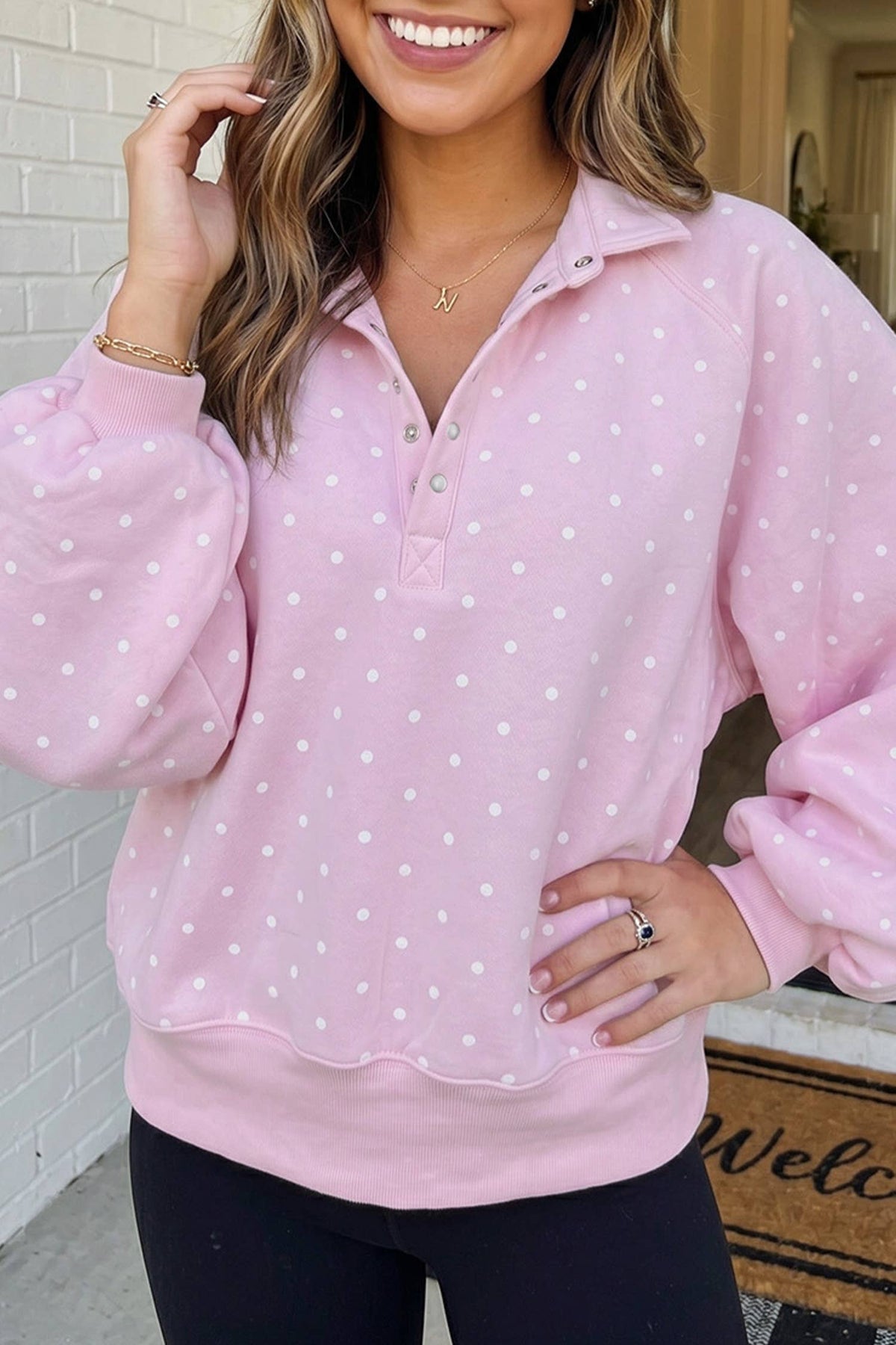 LAS Chocolate Chip Polka Dot Pullover Sweatshirt (S-XL)