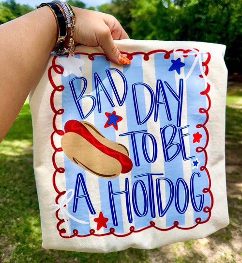 Bad Day To Be A Hot Dog Tee (Ivory) (Front Design)