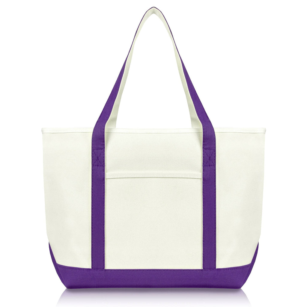 DALIX 23" Premium 24 oz. Cotton Canvas Shopping Tote Bag