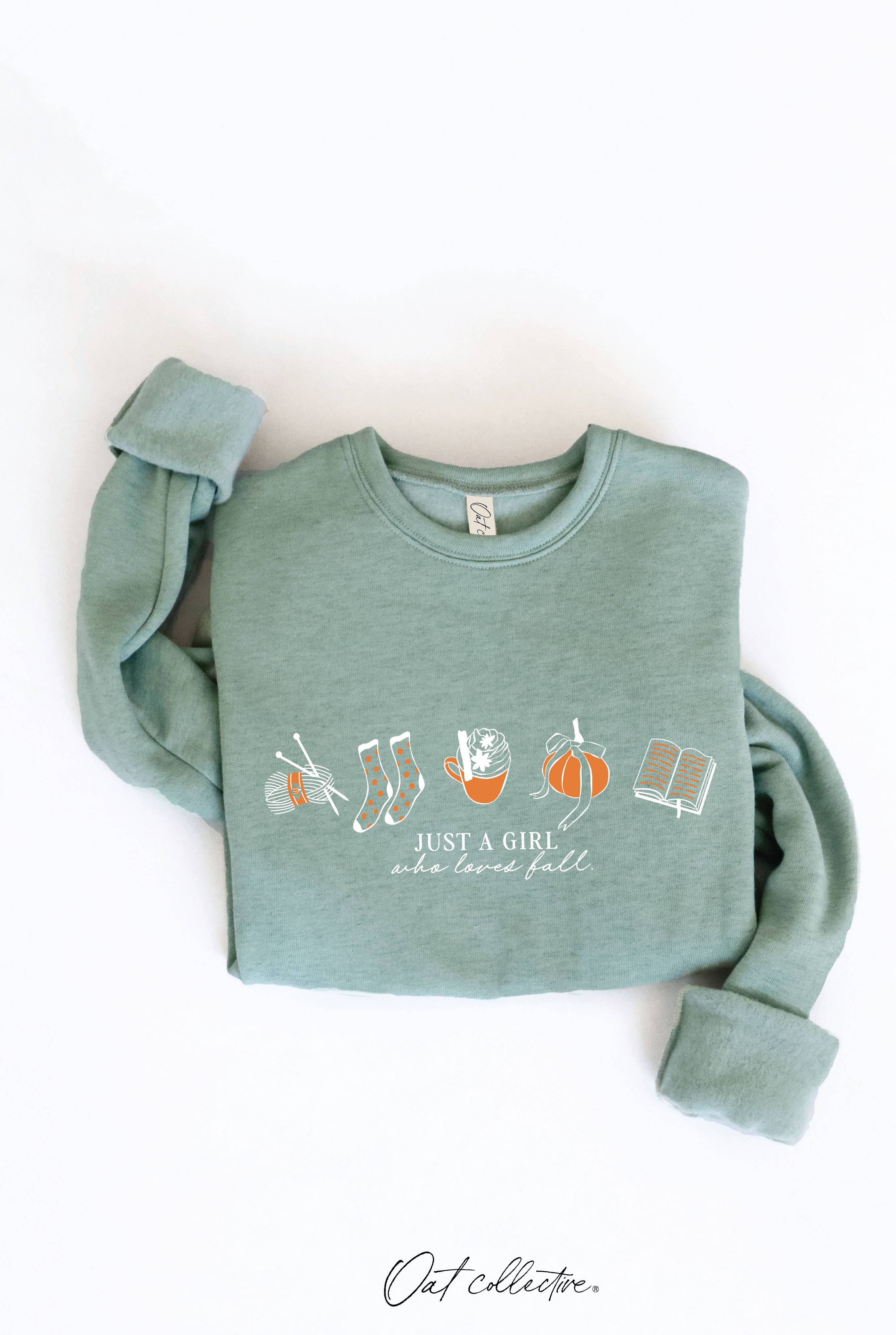 JUST A GIRL WHO LOVES FALL Graphic Sweatshirt