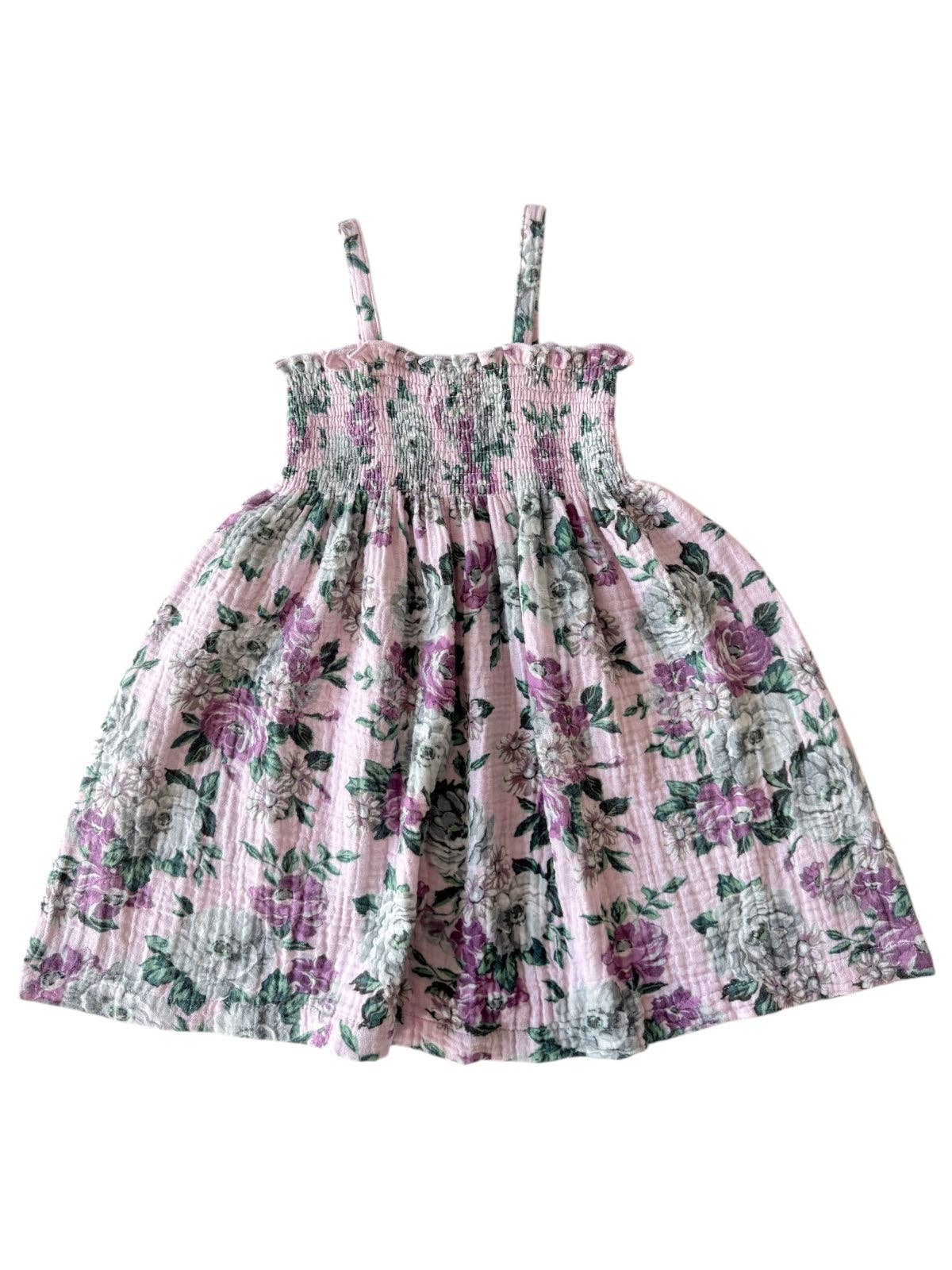 Muslin Smocked Tube Dress, Blissful Blossoms