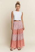 MULTI FLORAL PRINT WIDE LEG PANTS