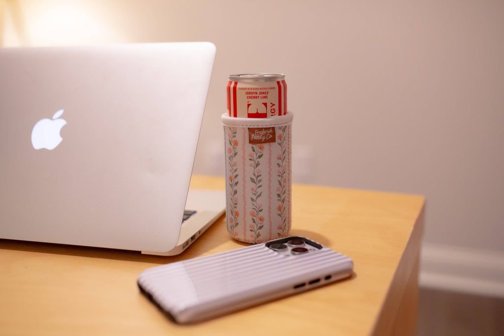 Slim Can Drink Sleeves- Reusable Neoprene Coolers with Aesthetic Patterns, 12oz Skinny Can Holder for Seltzer Energy Drinks