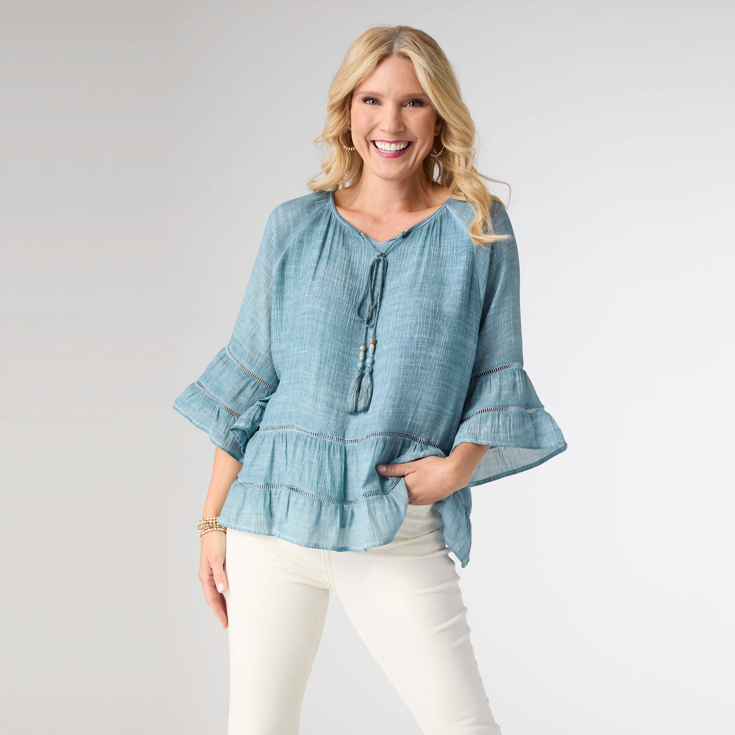 Susan Flutter Sleeve Top