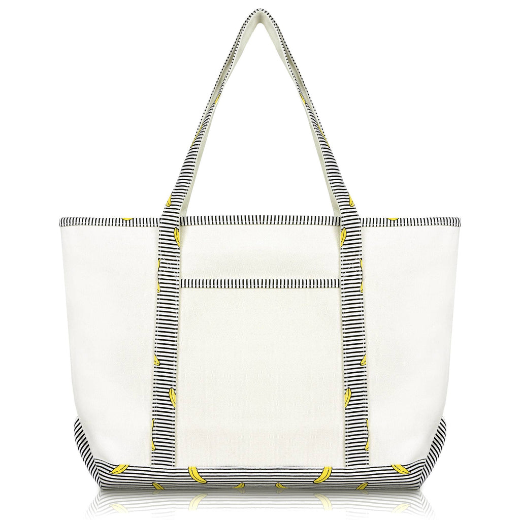 DALIX 23" Premium 24 oz. Cotton Canvas Shopping Tote Bag