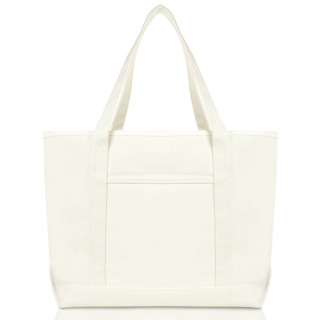 DALIX 23" Premium 24 oz. Cotton Canvas Shopping Tote Bag