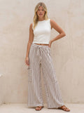 STRIPE WIDE LEG PANTS