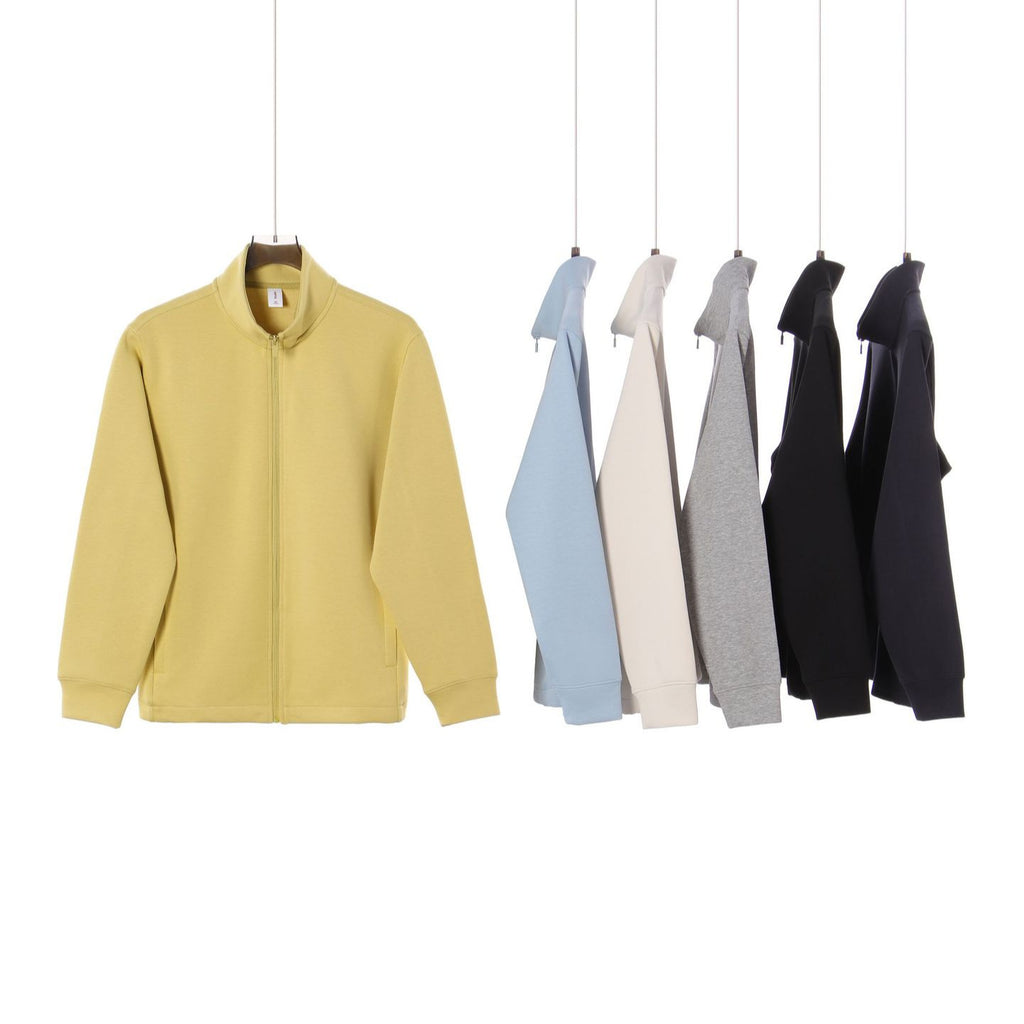 Zipper stand up collar cardigan jacket