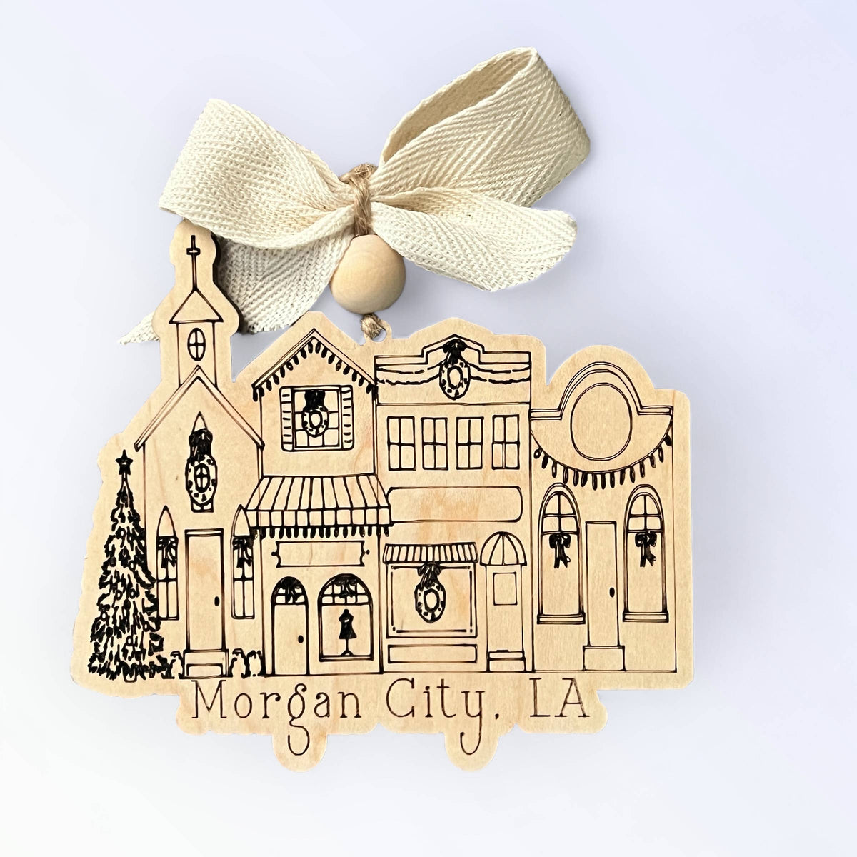 Small Town Street Custom Christmas Ornament Main Street