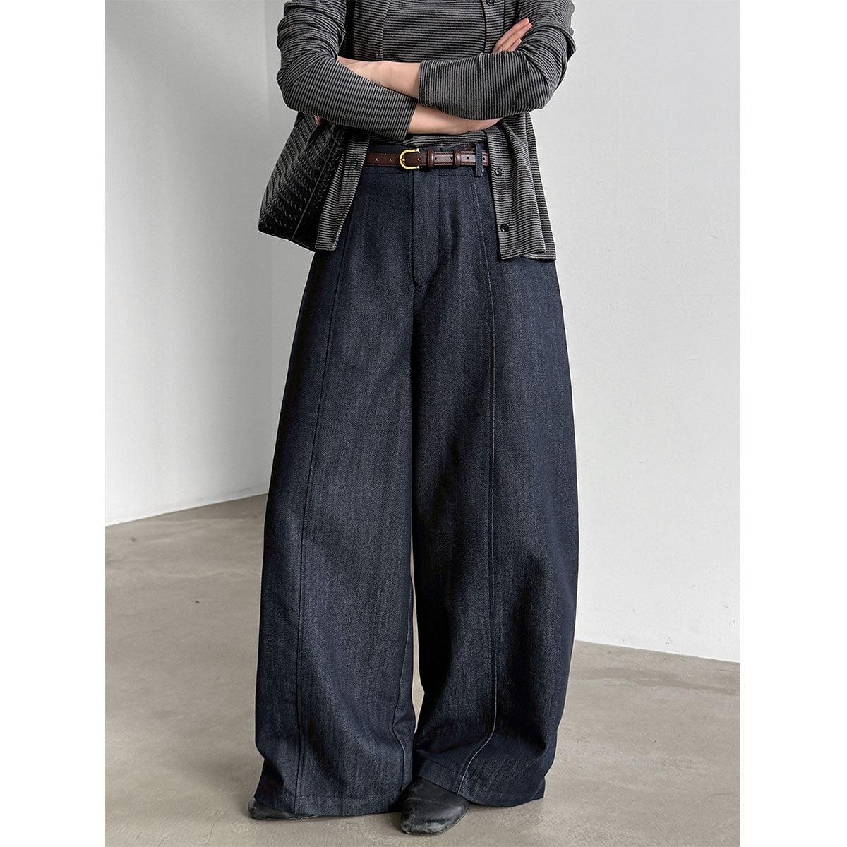 Drapey Wide-Leg Pants for Women High-Waisted Slimming Casual Office Trousers