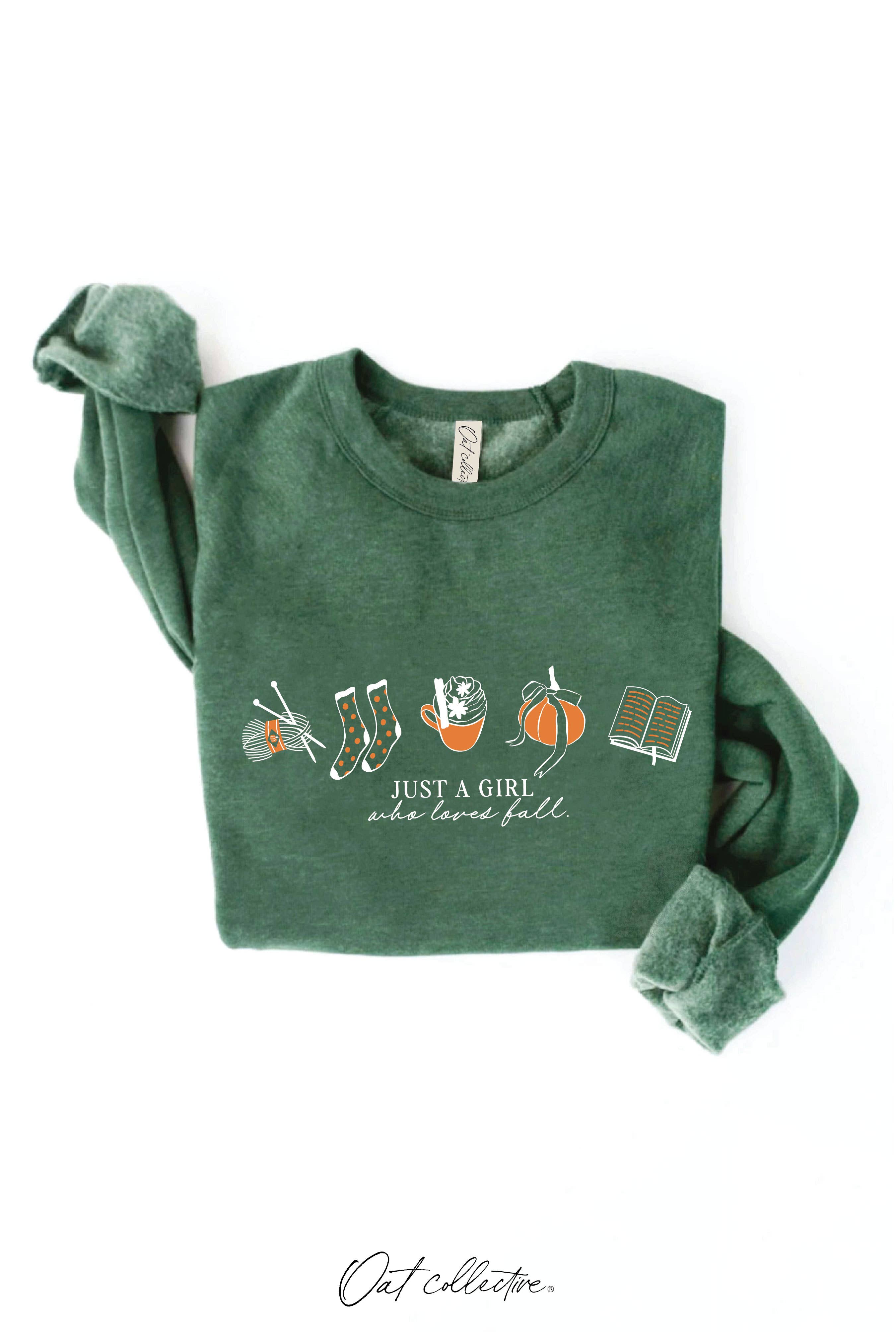 JUST A GIRL WHO LOVES FALL Graphic Sweatshirt