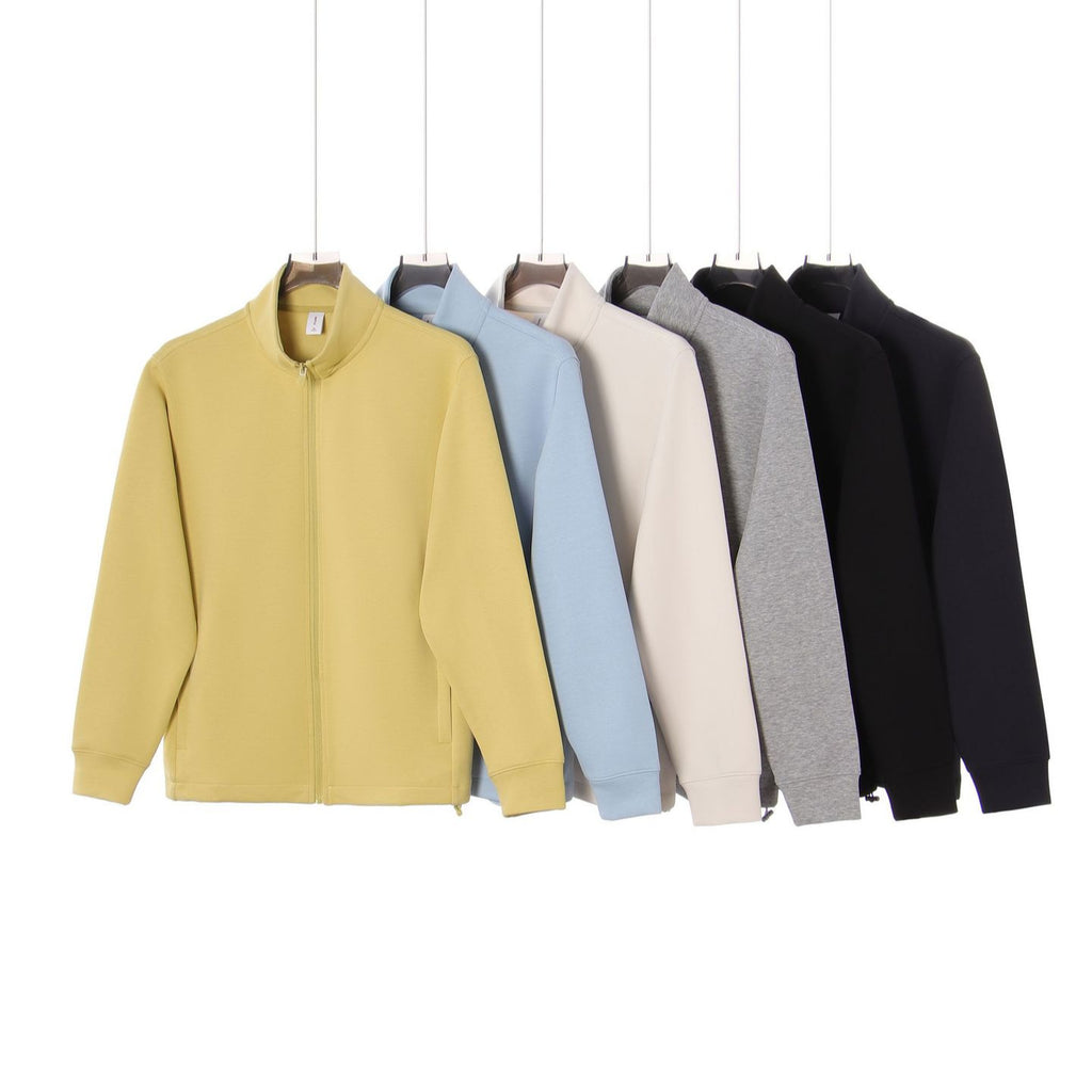 Zipper stand up collar cardigan jacket