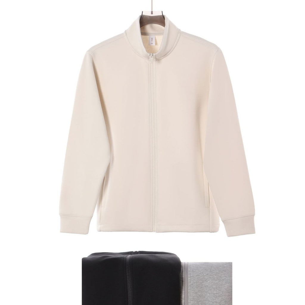 Zipper stand up collar cardigan jacket