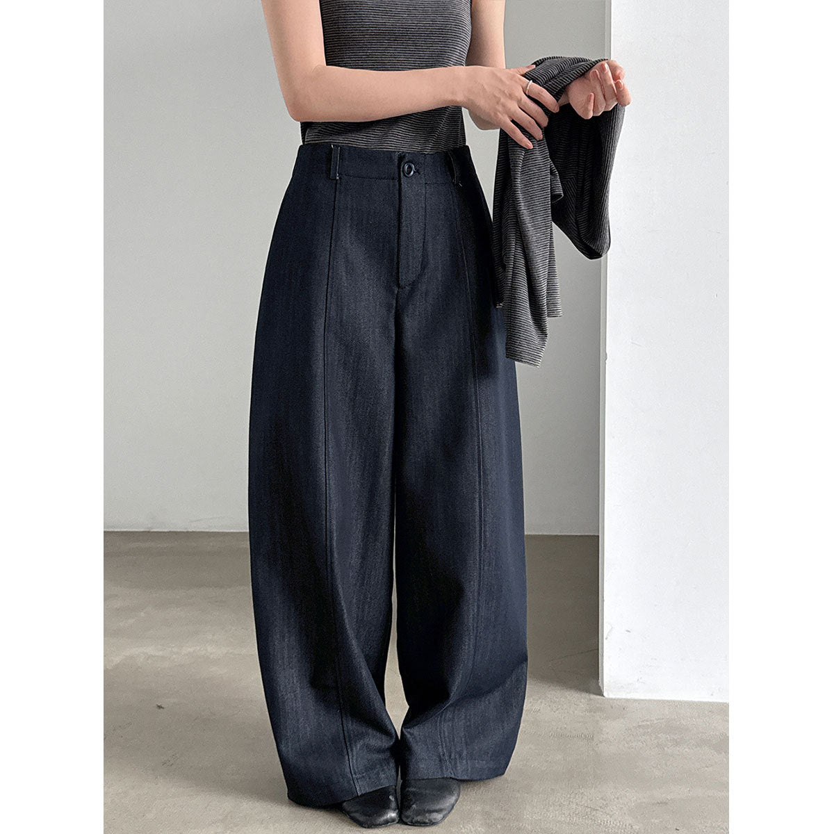 Drapey Wide-Leg Pants for Women High-Waisted Slimming Casual Office Trousers