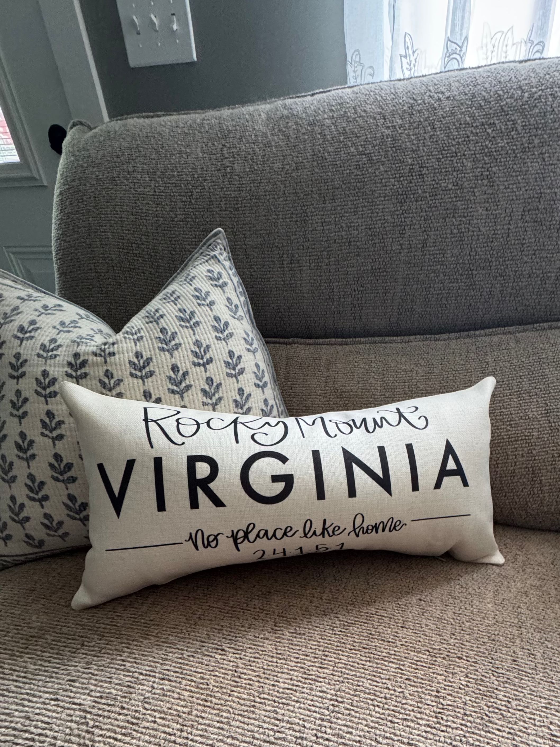 Black "No Place Like Home" Lumbar Pillow [Custom]